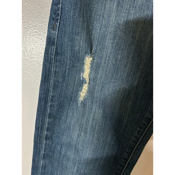 Levi's Women's Tilted Straight 523 Distressed Dark Wash Denim Jeans 4 27 - Picture 4 of 11